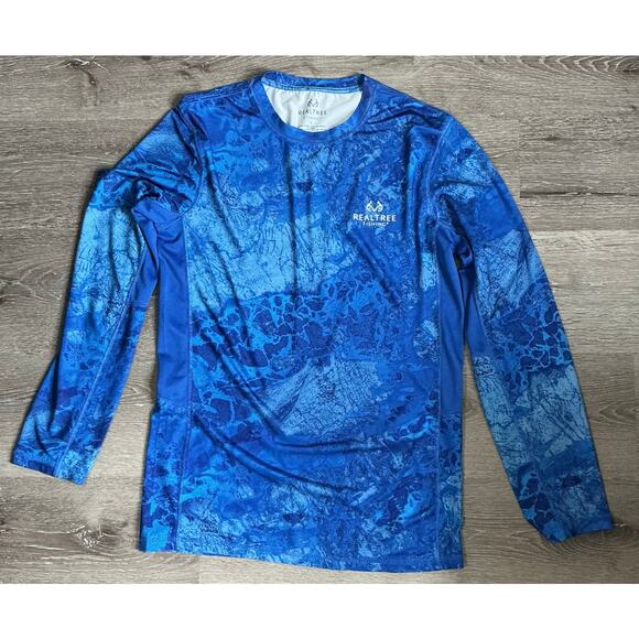 Realtree Fishing Blue Water Long Sleeve T Shirt Men's Small - Picture 1 of 6